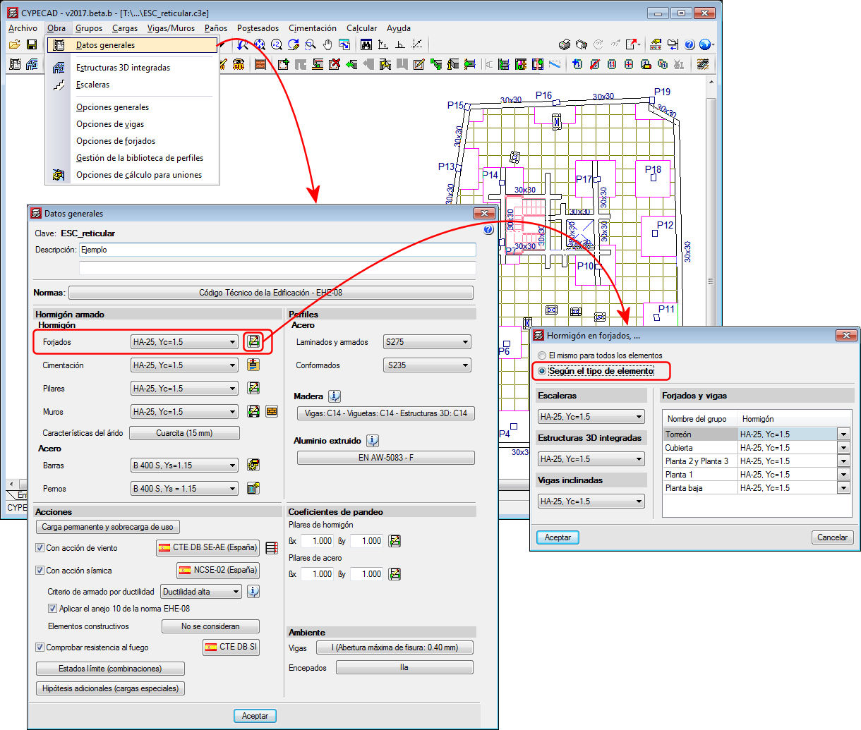 CYPECAD. Hormigón para forjados, escaleras, estructuras 3D integradas y vigas inclinadas.