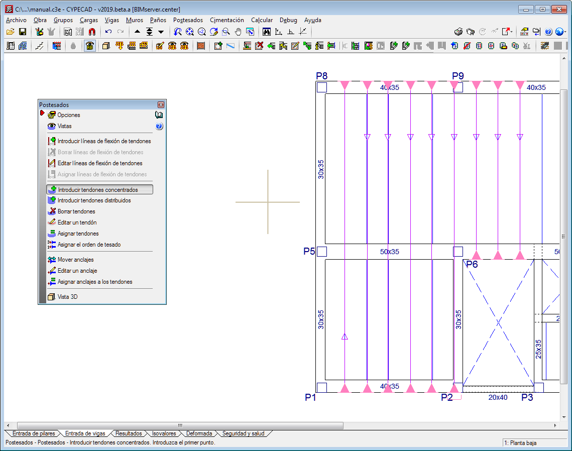 CYPECAD. Forjados reticulares y unidireccionales postesados