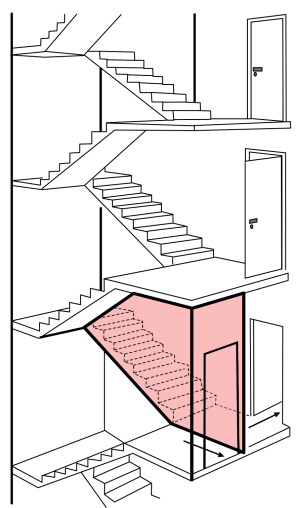 CYPEFIRE Design. Comunicación escalera bajo/sobre rasante