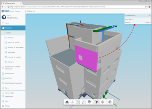 IFC Builder. Información de los elementos arquitectónicos en el visor 3D de BIMserver.center