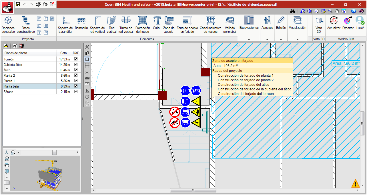 Open BIM Health and safety. Elementos de protección colectiva