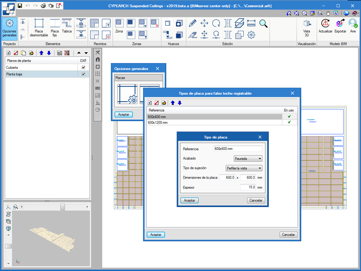 Open BIM Suspended ceilings